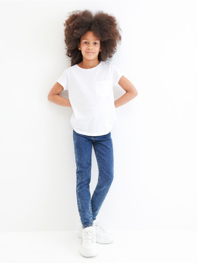 Džíny skinny fit s vysokým pasem - modrá - YP321-55J - RESERVED