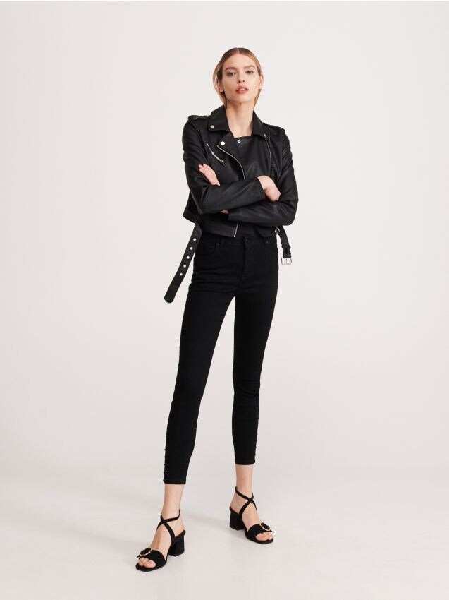 Ladies` jeans trousers - Nero - YR166-99J - RESERVED