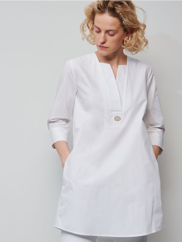 Organic cotton tunic - ivory - YV528-01X - RESERVED
