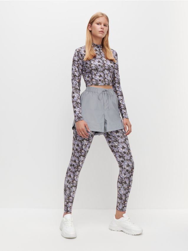 Wzorzyste legginsy - indigo - ZR018-57X - RESERVED