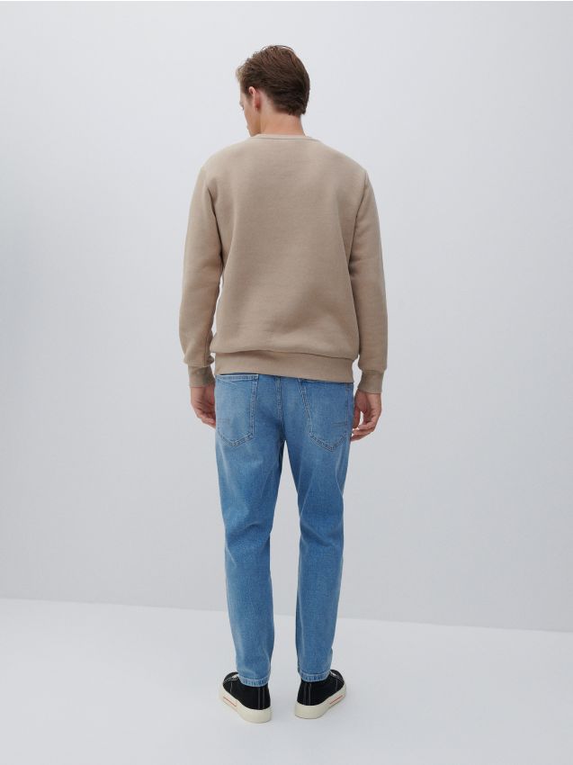 Schlichtes Sweatshirt - beige - RESERVED