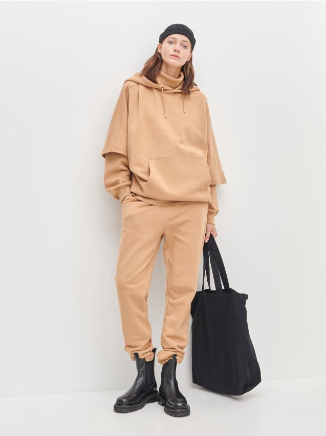 Organic cotton sweatpants - beige - 35E44-BBB - RESERVED